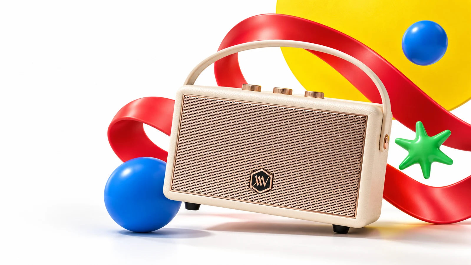 W88 campaign with colourful floating shapes